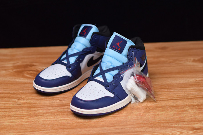 air jordan 1 mid deep royal blue black 852542-400