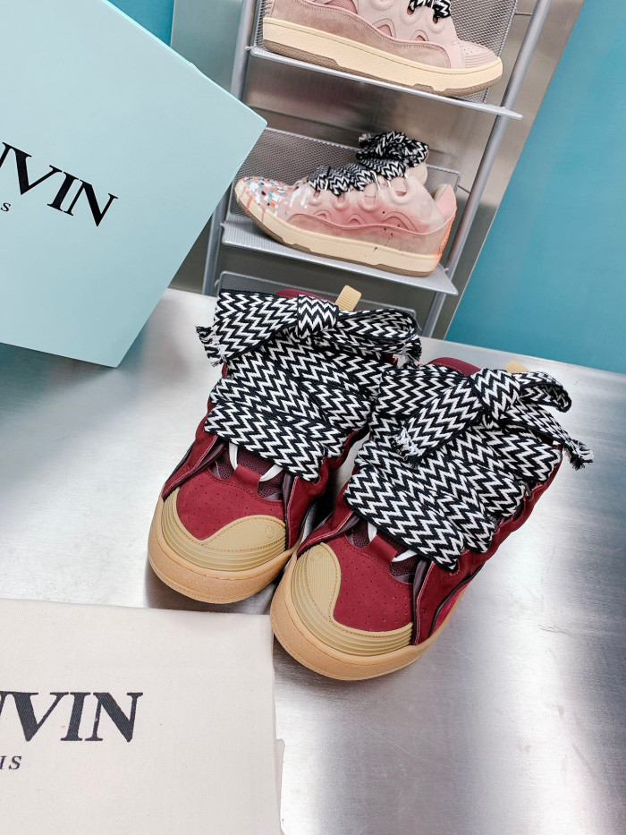 lanvin leather curb red