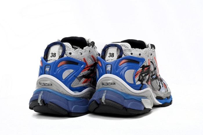 balcia runner white and blue printing Ba*len*cia*ga