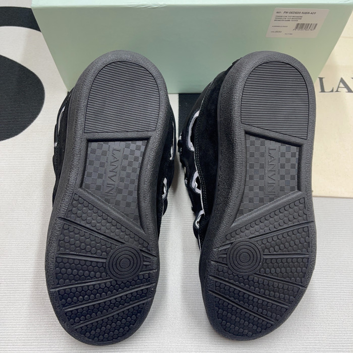 lanvin leather curb black grey