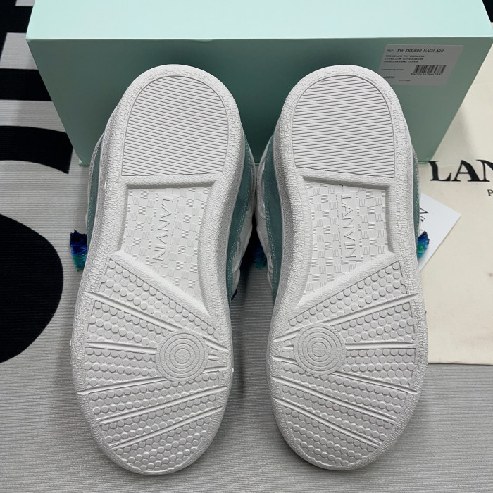 lanvin leather curb white blue