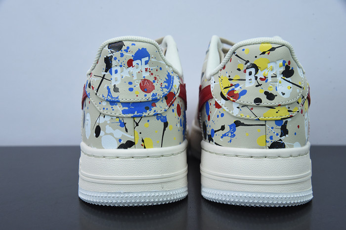bape sk8 sta paint beige