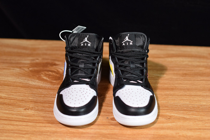 air jordan 1 mid bg “multi color swoosh” 554725-052