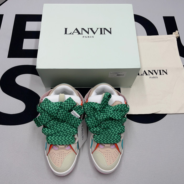 lanvin leather curb beige pink