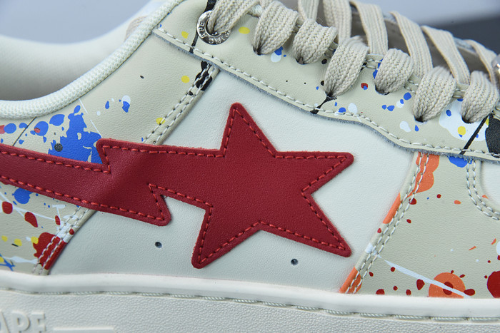 bape sk8 sta paint beige