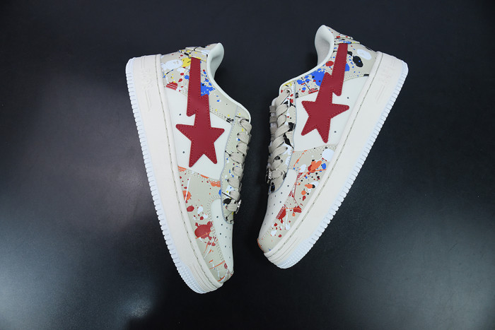 bape sk8 sta paint beige