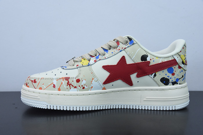 bape sk8 sta paint beige