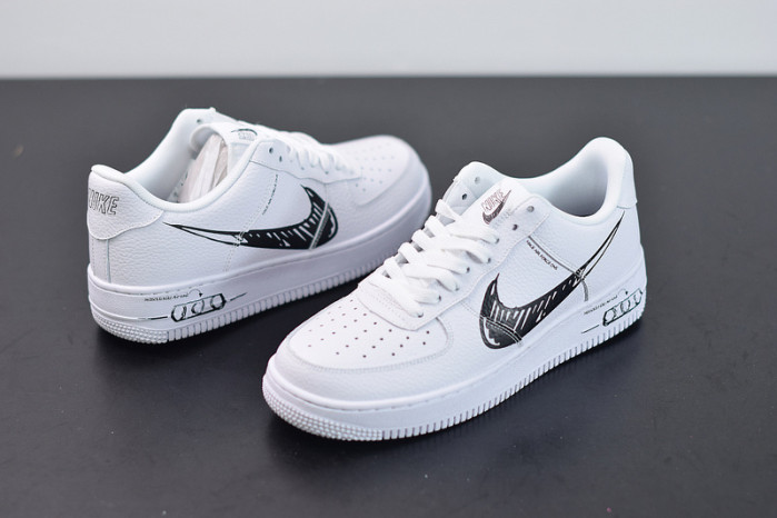 nike air force 1 low sketch white black cw7581-101