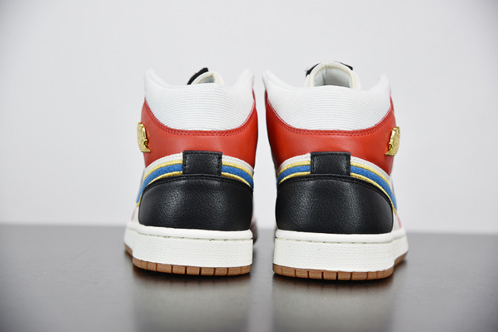 air jordan 1 mid sail red black blue dc1426-100
