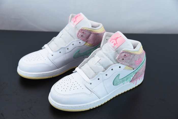 air jordan 1 mid gs paint drip dd1666-100