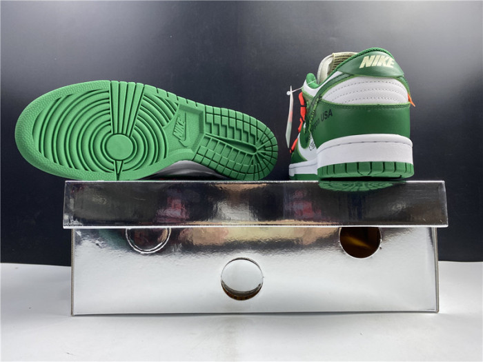nike dunk low off-white pine green ct0856-100