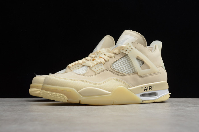air jordan 4 x off-white cream/sail aq9129-002
