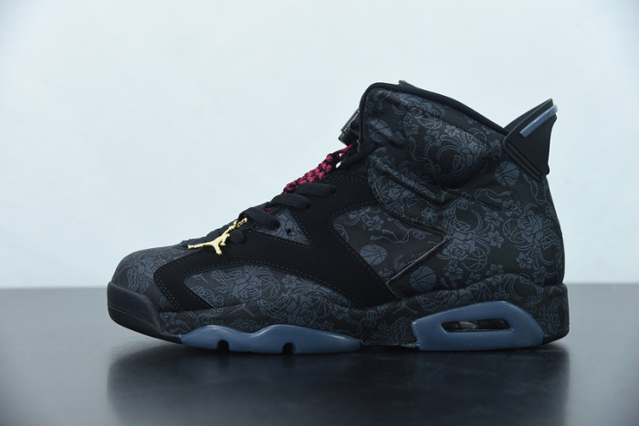 air jordan 6 retro singles day triple black db9818-001