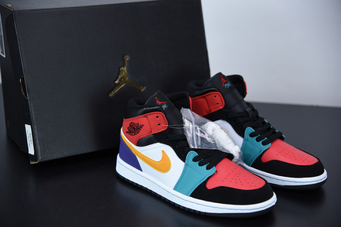 air jordan 1 mid bred multi-color 554724-125