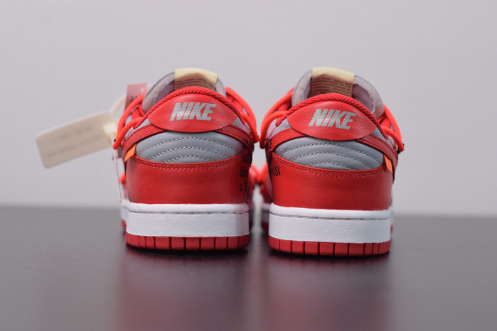 nike dunk low off white university red ct0856-600