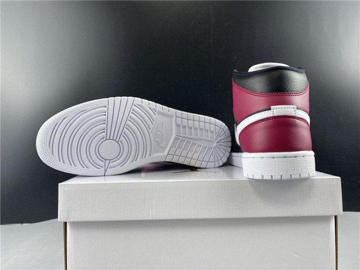air jordan 1 mid black noble red bq6472-016