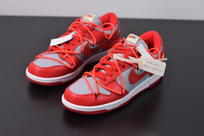 nike dunk low off white university red ct0856-600