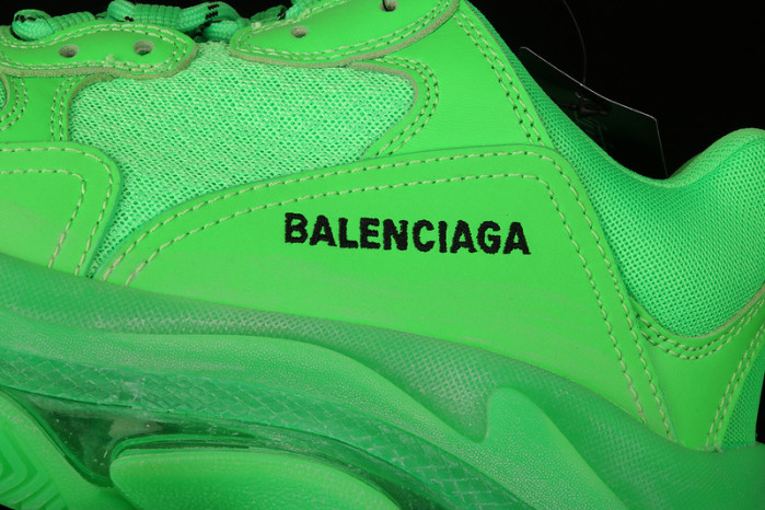 balcia triple s sneaker clear sole fluo green