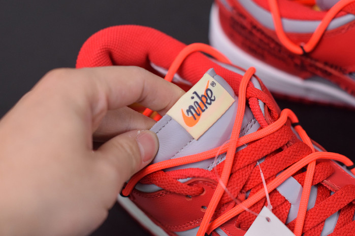 nike dunk low off white university red ct0856-600