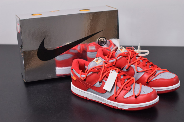 nike dunk low off white university red ct0856-600