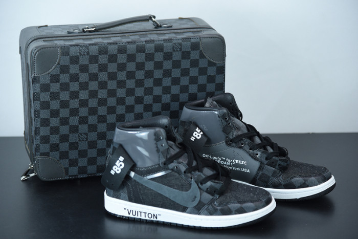 air jordan 1 x off L**is aj1 ow black