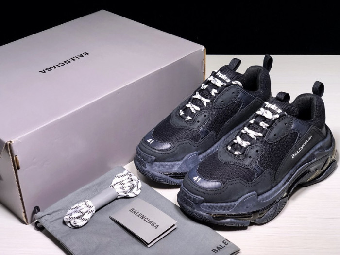balcia triple s clear sole double black 541624 w09o1 1000