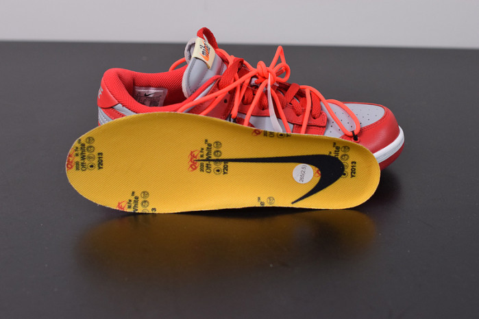 nike dunk low off white university red ct0856-600