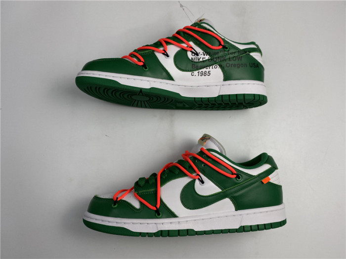 nike dunk low off-white pine green ct0856-100