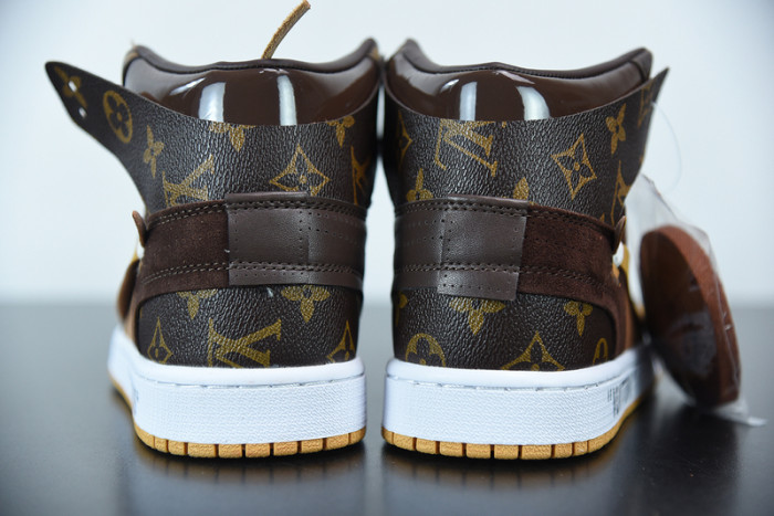 air jordan 1 x off L**is aj1 ow brown orange aq0818-158