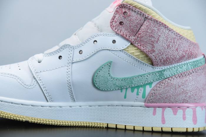 air jordan 1 mid gs paint drip dd1666-100