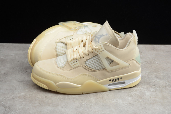 air jordan 4 x off-white cream/sail aq9129-002