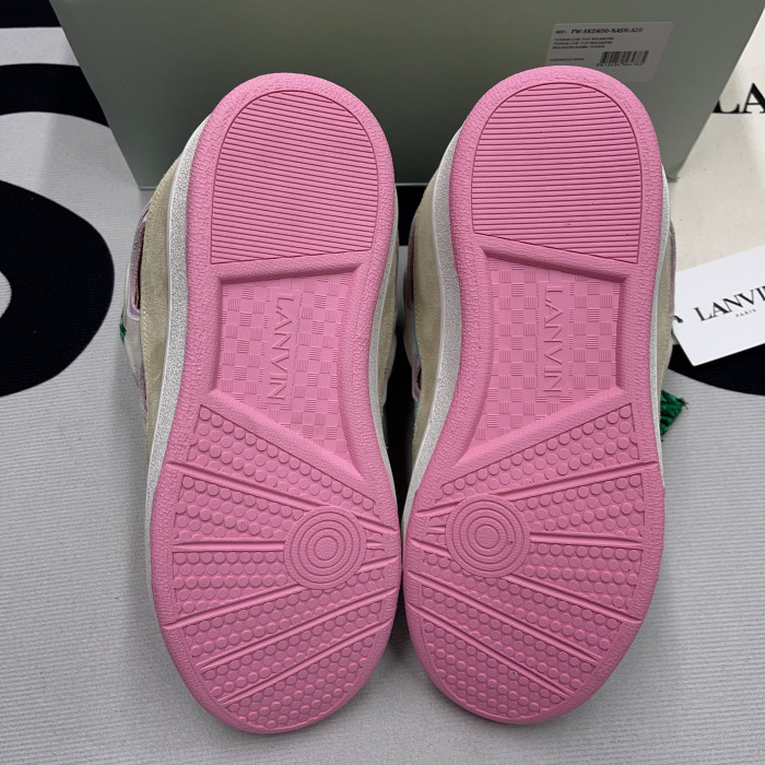 lanvin leather curb beige pink