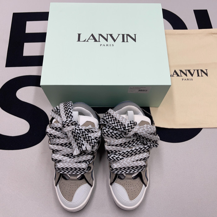 lanvin leather curb grey black