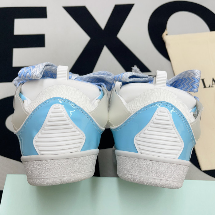 lanvin leather curb white light blue