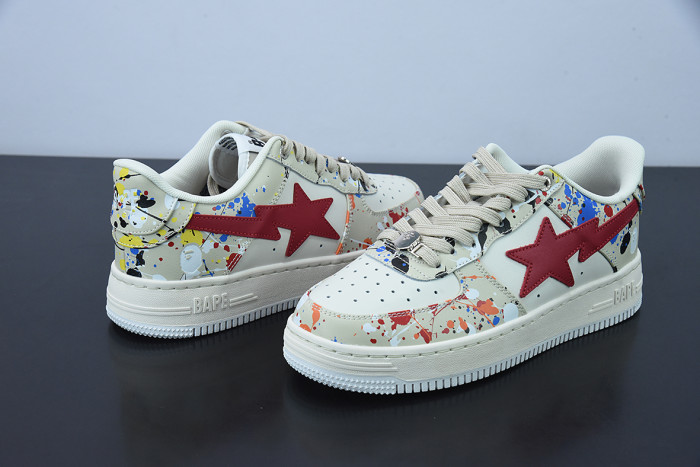 bape sk8 sta paint beige