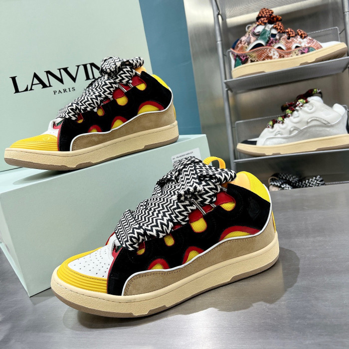 lanvin leather curb yellow black